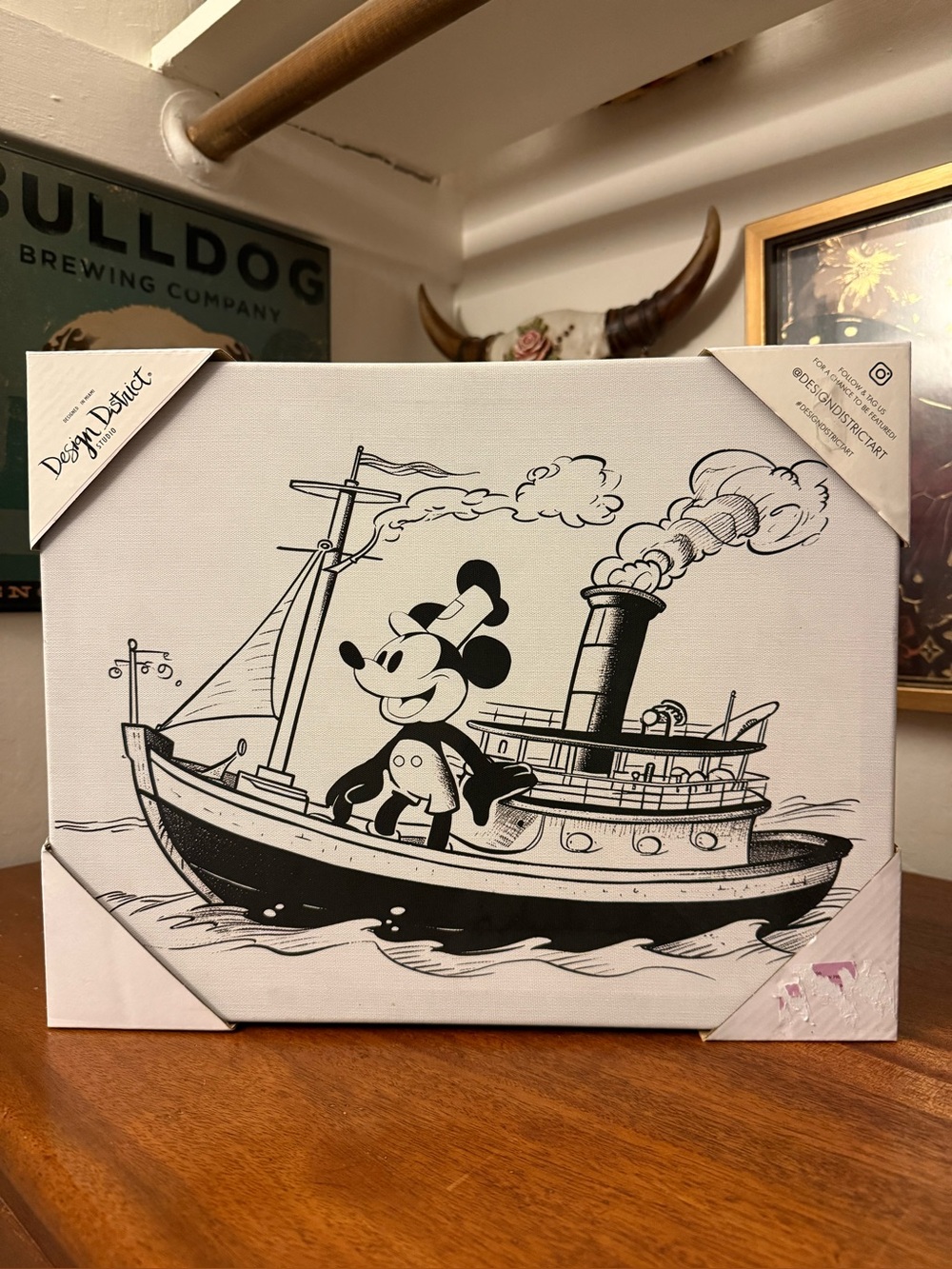 Disney Design District Steamboat Willie Framed Canvas Wall Art - Mickey Mouse